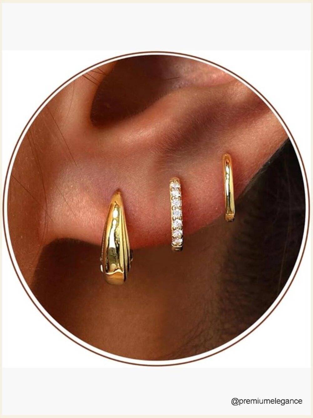 Small Sterling Silver Huggie Hoop Earrings Set for Women - 3 Pairs Stackable